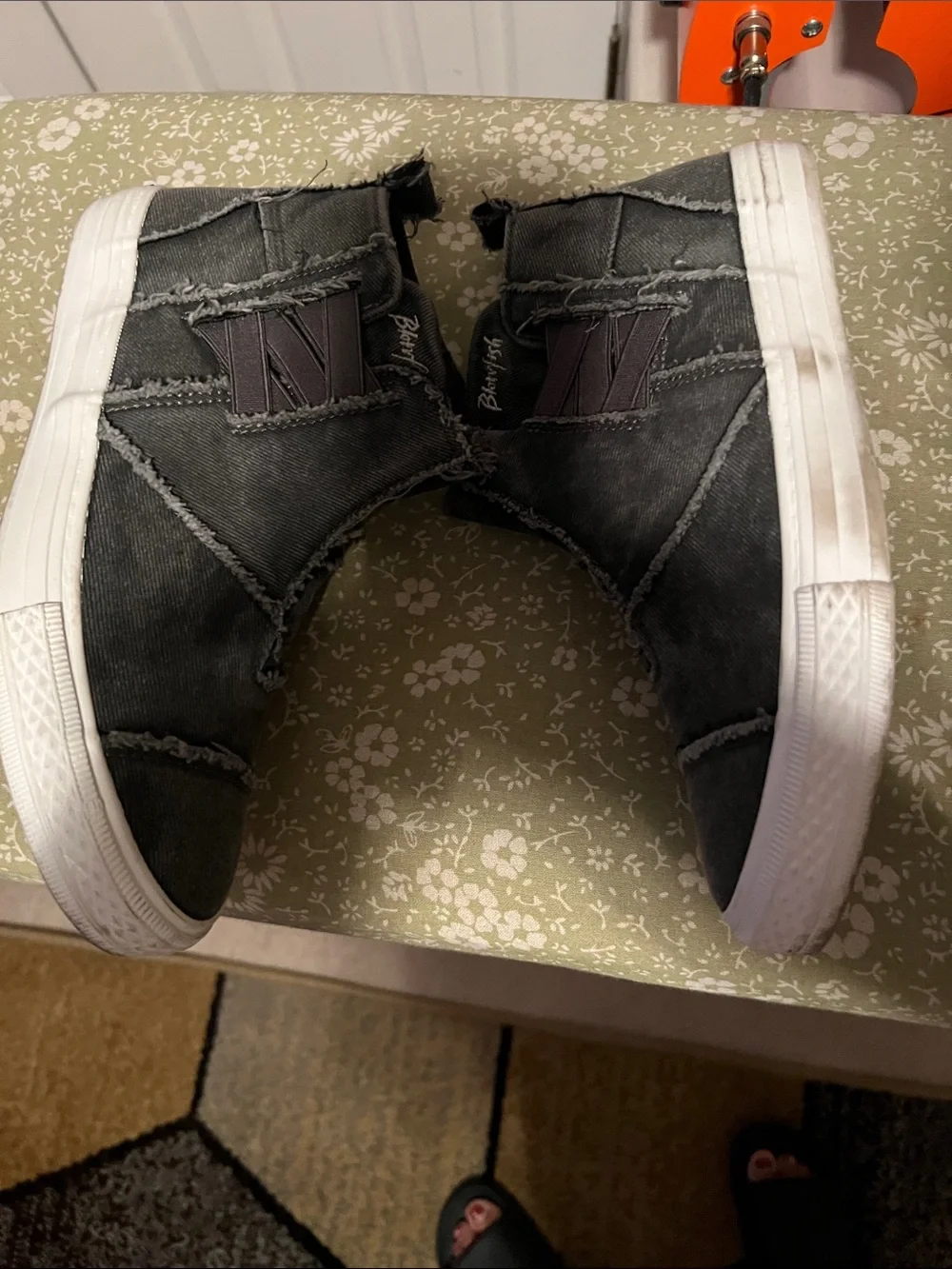 Malibu Women's Black High-Top Frayed Slip-On Sneakers